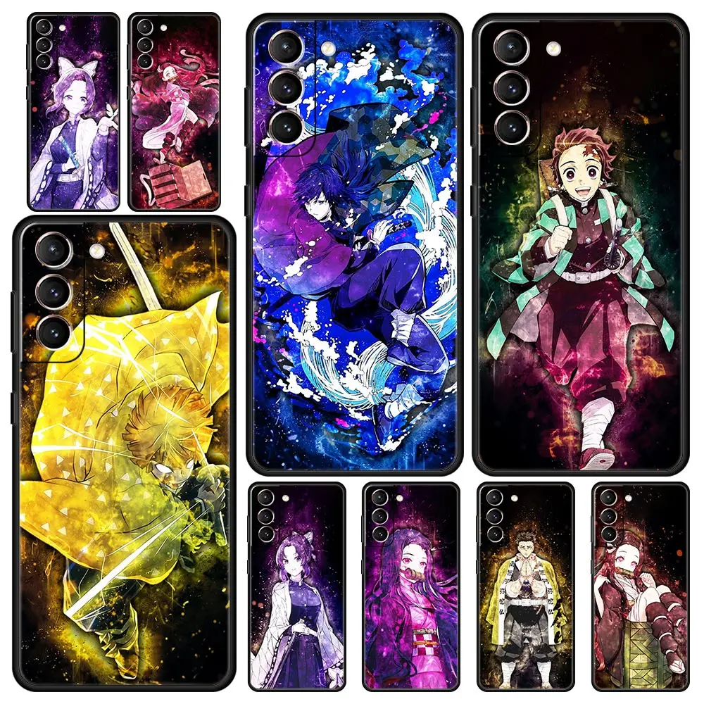 

Anime Kimetsu No Yaiba Demon Slayer Phone Case For Samsung Galaxy S22 5G S20 Ultra S21 FE S10 S9 Plus S10E S8 Note 10 Lite Cover
