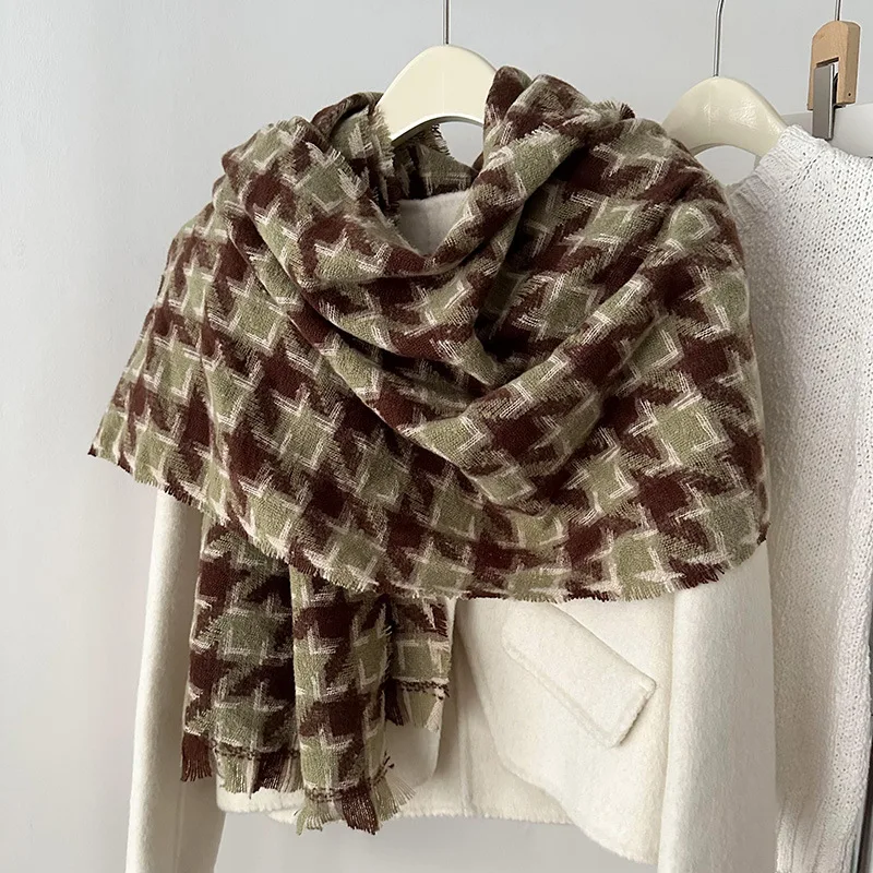 

Зимнее пончо, регулируемые кашемировые шарфы из пашмины, одеяло, шаль для женщин, модная женская головная повязка, бандана