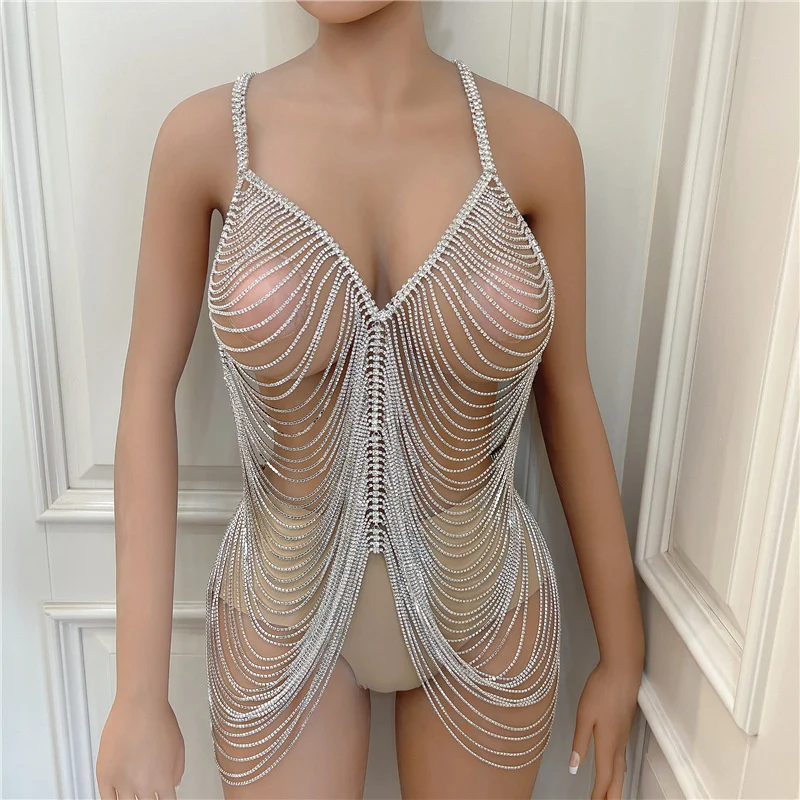 

Luxury Rhinestone body chain sexy ball shiny dress accessories body chain