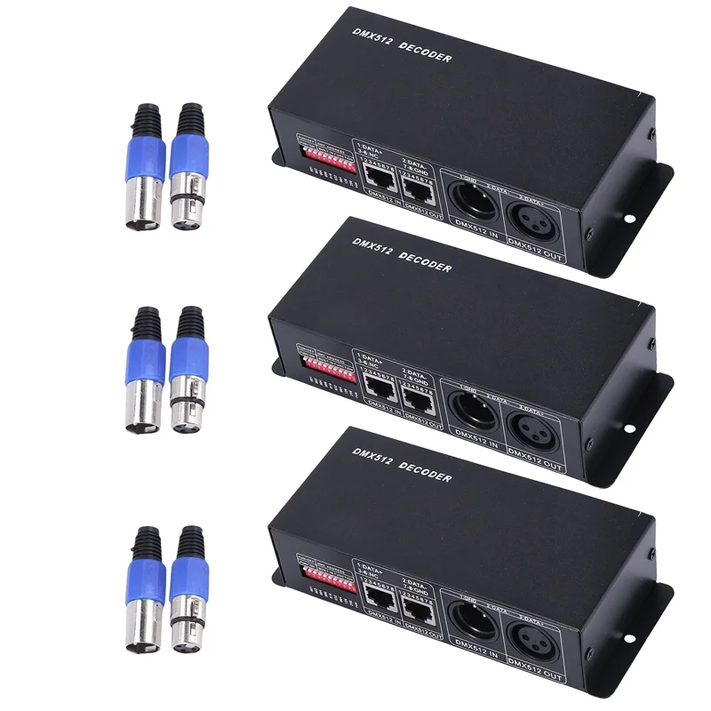 Фото ABUP-3X DMX 512 4CH X 8A Декодер Светодиодный контроллер 4-канальный драйвер Светодиодная лента RGBW DC 12 В-24 В №2