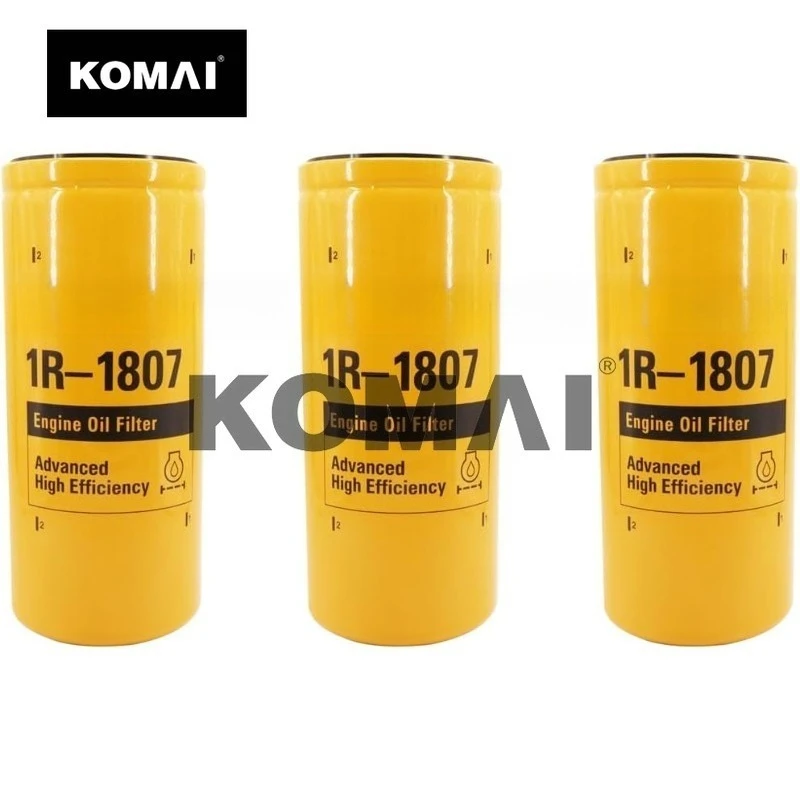 Фото Масляный фильтр KOMAI 3 шт. 1R-1807 для CAT 3116 3126 3126B 3304 3306B 235B 312D 320B 320D 322B 324D 325D 328D 329 №1