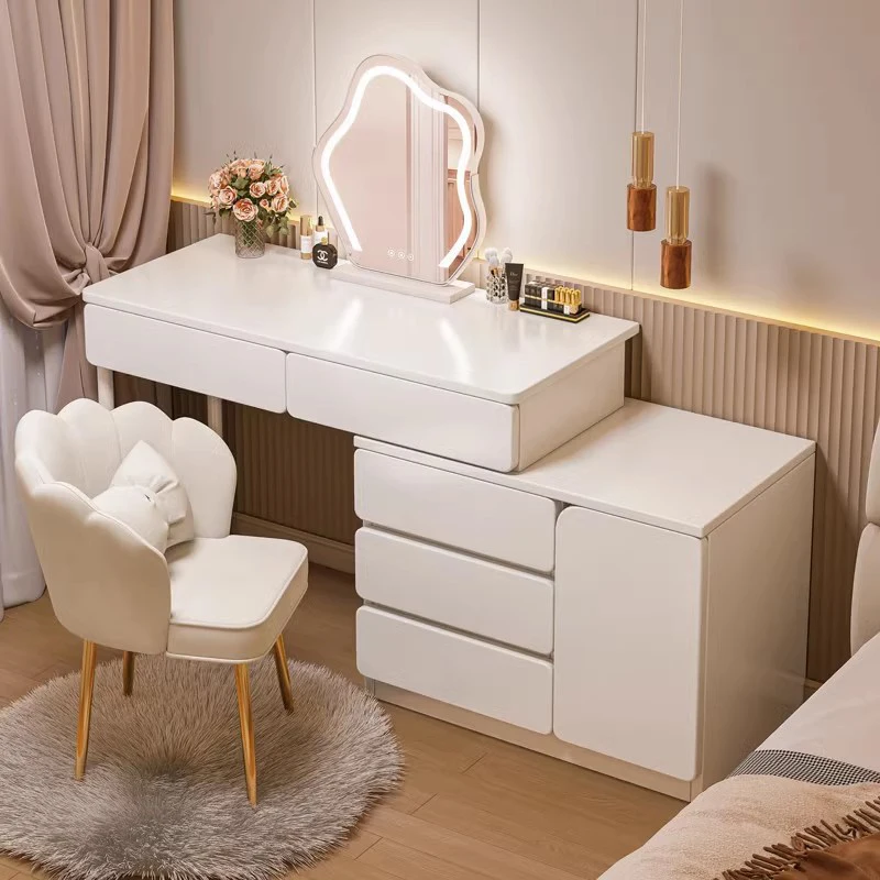 

White Dresser Set Bedroom Makeup Lights Luxury Storage Vanity Tables Minimalist Cabinets Tocador Mueble Nordic Furniture LJ50DT