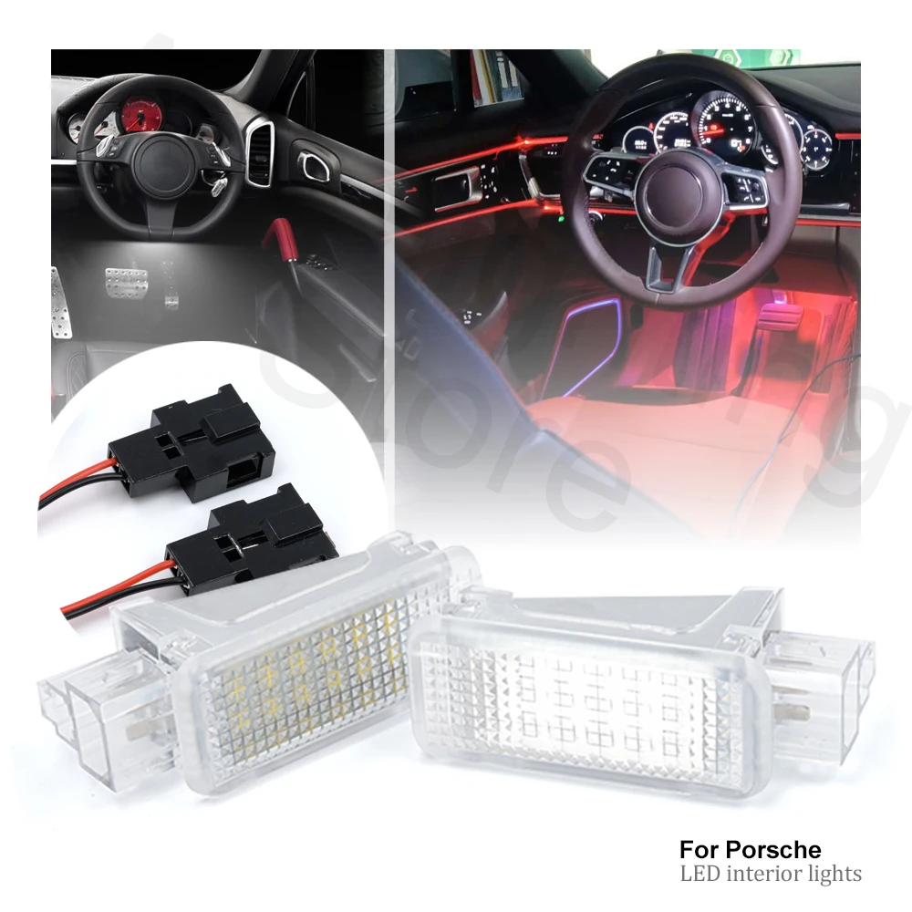 

2Pcs LED Luggage Compartment Light Interior Boot Trunk Footwell Glove Box Lamps Lamp For Porsche Panamera Cayenne 911 Carrera