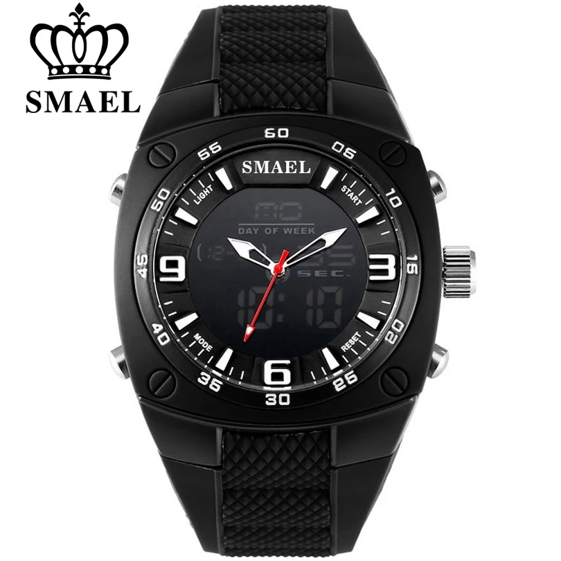 

SMAEL Male Analog Quartz Digital Watch Automatic Date Fashion Watches Men Waterproof LED Sport Military-Watch Shock Clock Men's