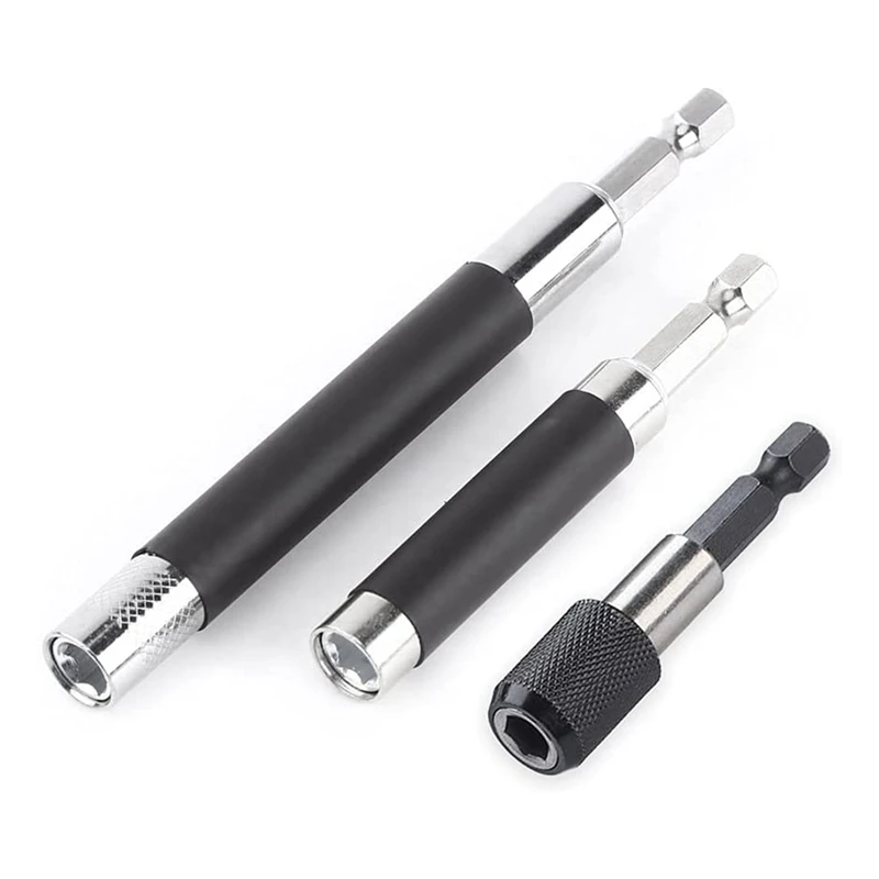 

3Pcs Magnetic Screw Drive Guide Drill Bit Tip Holder Drill Bit Extension Bar Drill Screw Adapter With 1/4 Inch Hex Shank
