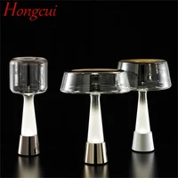 hongcui modern table lamp luxury glass bedside mushroom desk light led for home living room bedroom decor