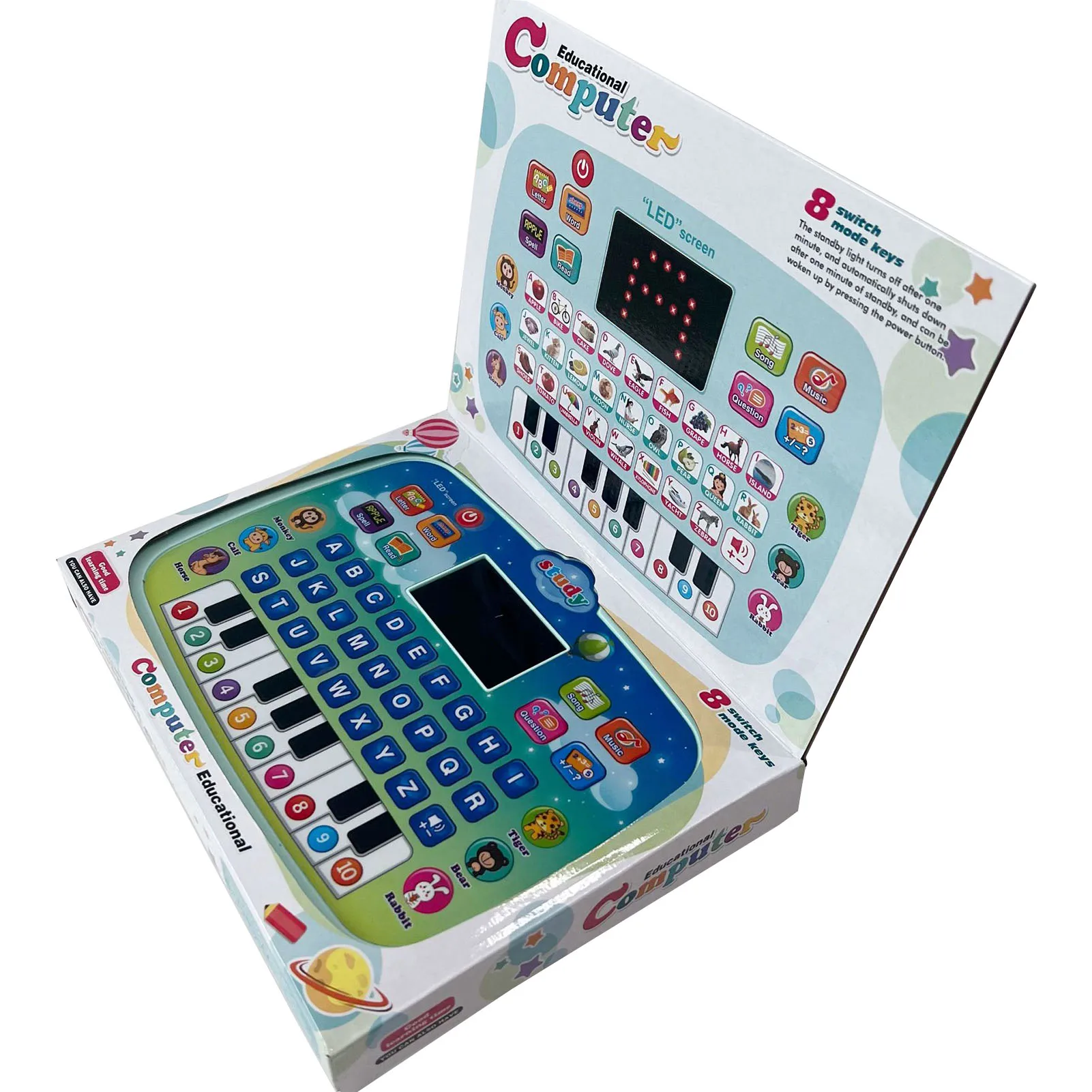 

Kids Tablet Toy Educational Toddler Toys Laptop English Learning Machine With LED Display For Preschool Boys Girls 1-4Years Old