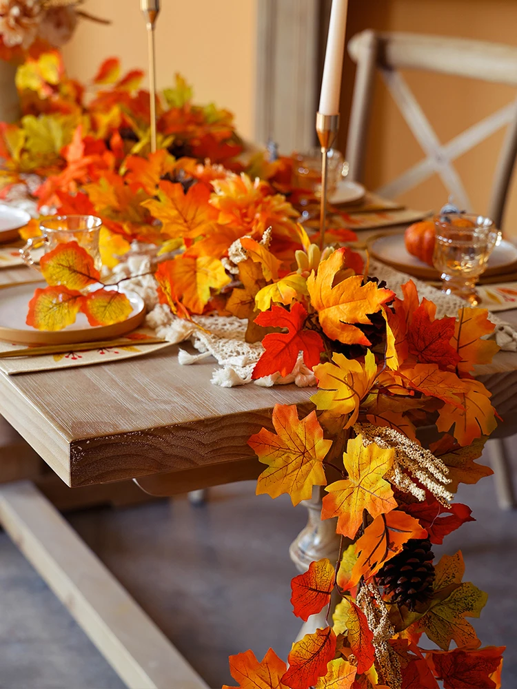 

Вечерние ничная радость, Искусственный Красный осенний кленовый лист, Фотофон для праздвечерние на День Благодарения, камин, Осенний Декор