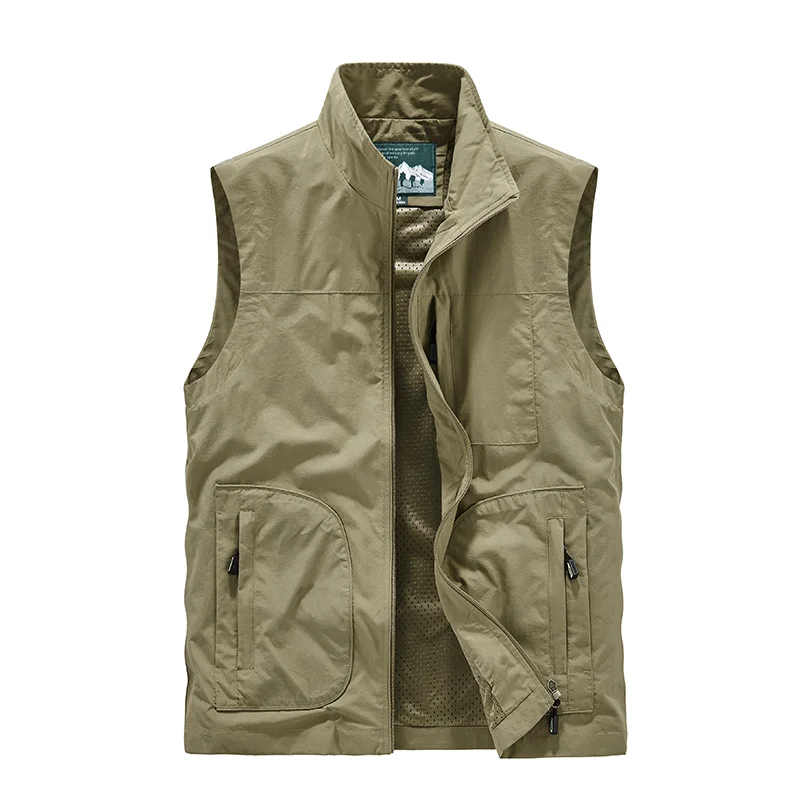 

Unloading Vest Camo Coat Fashion Men Summer Waistcoat Mesh Work Sleeveless Jacket Tool Many Pocket Cargo Work Tactical Vest Male