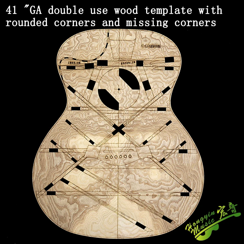 Plantilla de madera para hacer esquinas, instrumento acústico folclórico de 41 pulgadas, tipo GA, haz de sonido, posición de código Kong Qin