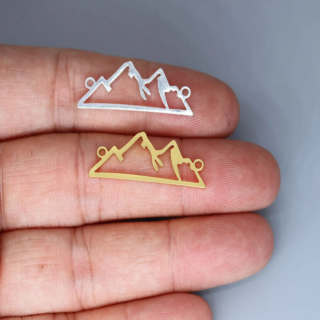 

5pcs/lot Mountain Hill Charm Pendant For Necklace Bracelets Jewelry Crafts Making Findings Handmade Stainless Steel Charm