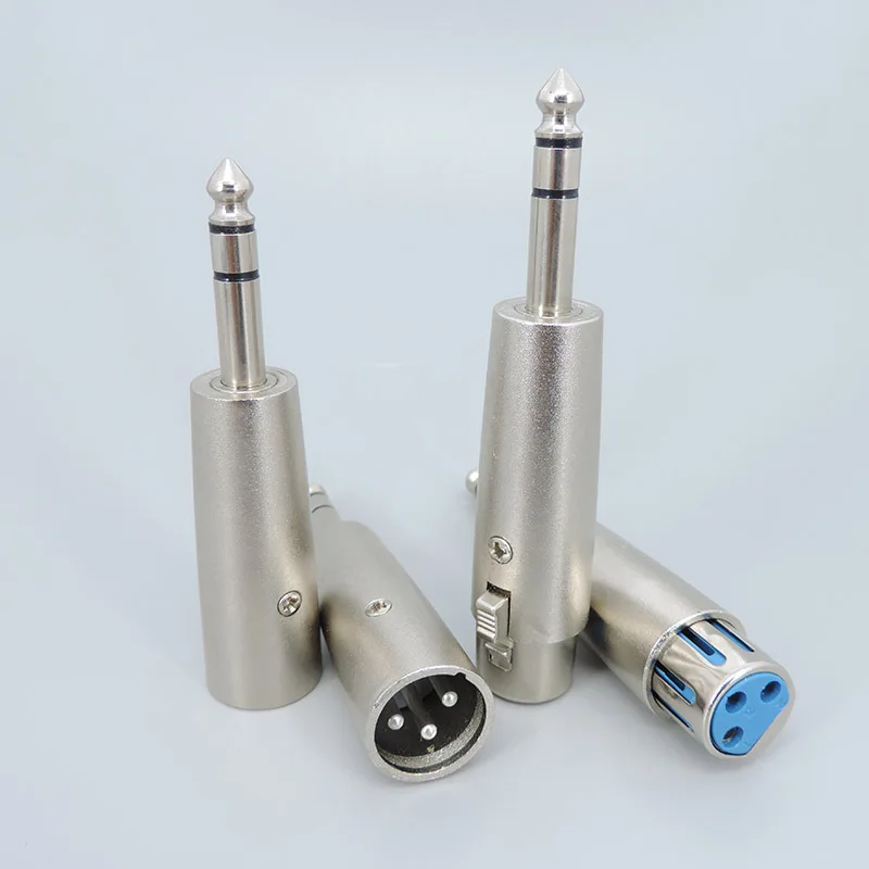 

High quality Nickel plated 3Pin XLR male Female Jack to 1/4" 6.35mm 6.5 Male Plug 3pole Stereo Microphone Adapter connector a