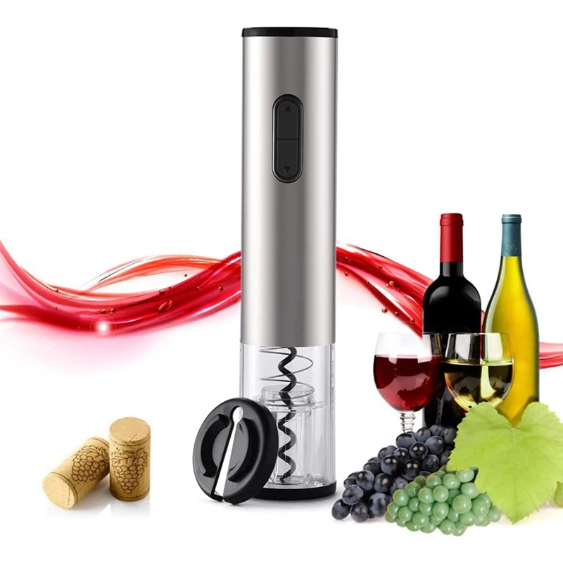 

BMDT-Electric Corkscrew, Automatic Wine Opener With Foil Cutter, Stainless Steel Battery Wine Opener, Gifts For Wine Lovers