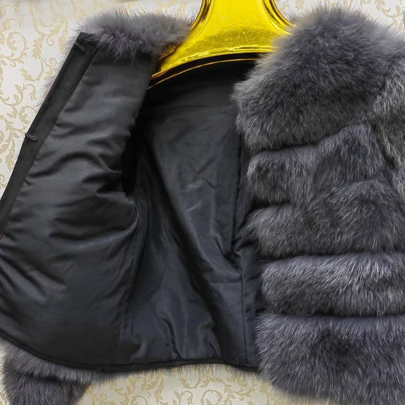 Women's fashion jacket  finnish fox fur warm fashion ladies real fur coat clothing plus size outwear super ful Multi-size enlarge
