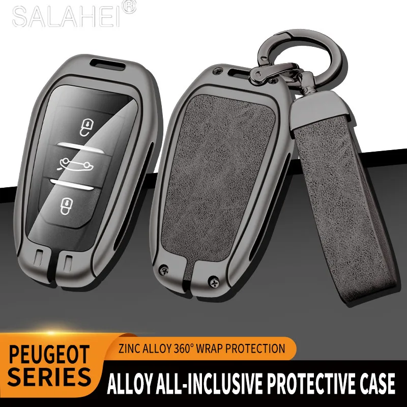 

Zinc Alloy Car Key Cover Case Holder Key Bag Shell Protector For Peugeot 208 308 408 508 2008 3008 4008 5008 Styling Accessories
