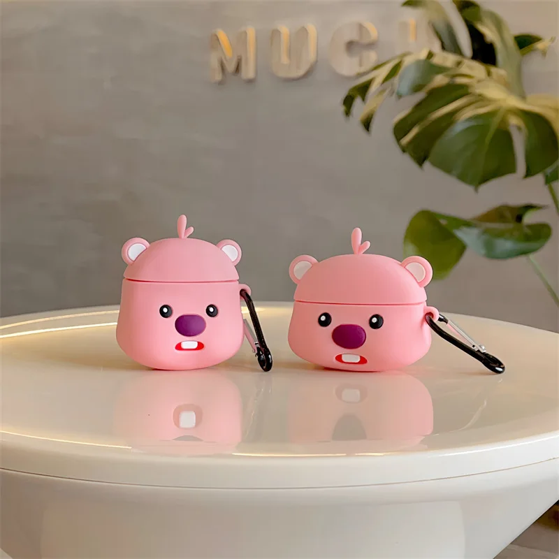 

For Airpods Pro Case,Cute Pink Beaver Animal Case For Airpods 3 Case 2021,Soft Silicone Earphone Cover For Airpods Case
