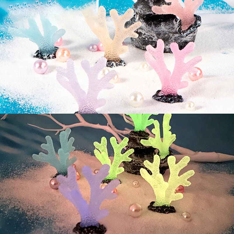 

Resin Luminous Coral Figurines DIY Home Accessories Moss Microlandscape Decoration Fairy Garden Home Decor