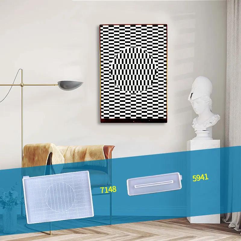 Визуальная ловушка для печати на стене, формы для самостоятельного создания искусства из эпоксидной смолы с оптической иллюзией, силиконовая декорация для дома, офиса и гостиной.