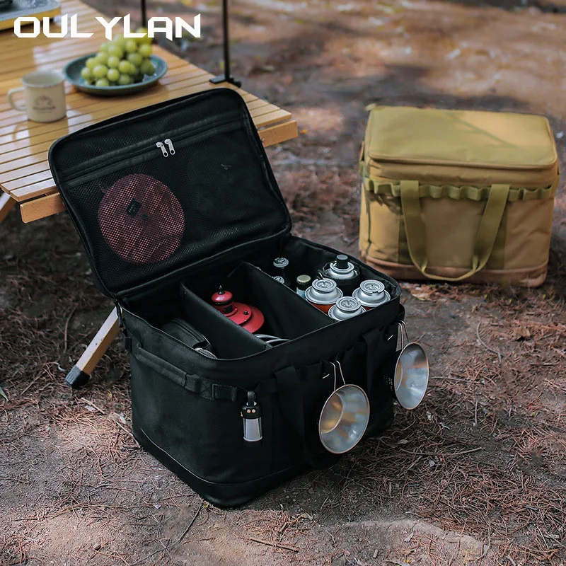 

Oulylan outdoor tote bag collision resistant storage box camping waterproof tableware storage bag multifunctional picnic bag
