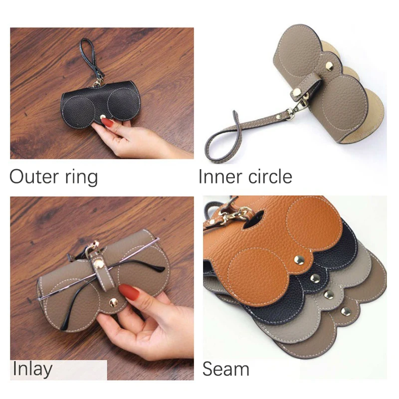 

1Pc Retro Leather Handmade Glasses Pouch Sunglasses Glasses Case Portable Myopia Frame Case Protective Cover For Eyeglasses