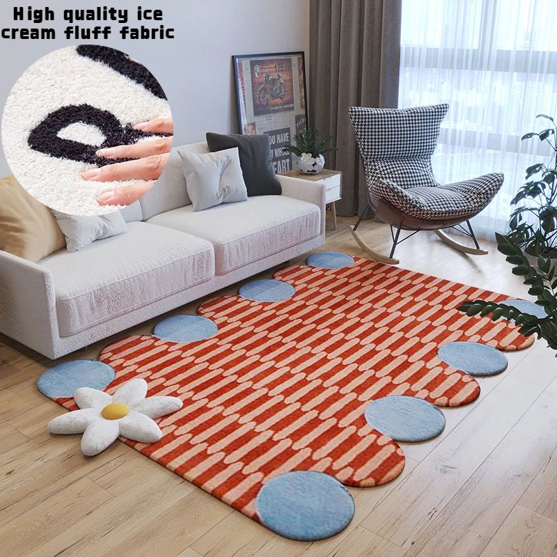 

Modern Simple Plush Carpet Living Room Decoration Bedroom Soft and Fluffy Bedside Rugs Area Coffee Tables Mat Non Slip Floor Mat