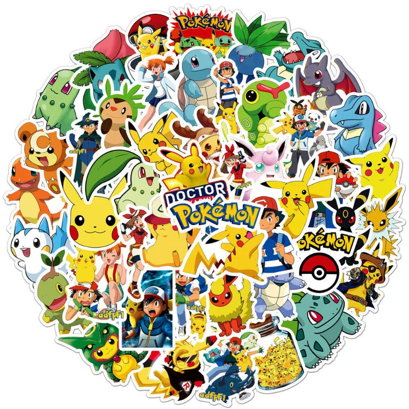 

Cartoon Pikachu Pokemon Kawaii Graffiti Anime Sticker Suitcase Refrigerator Phone Notebook Waterproof Toy Sticker Festival Gift