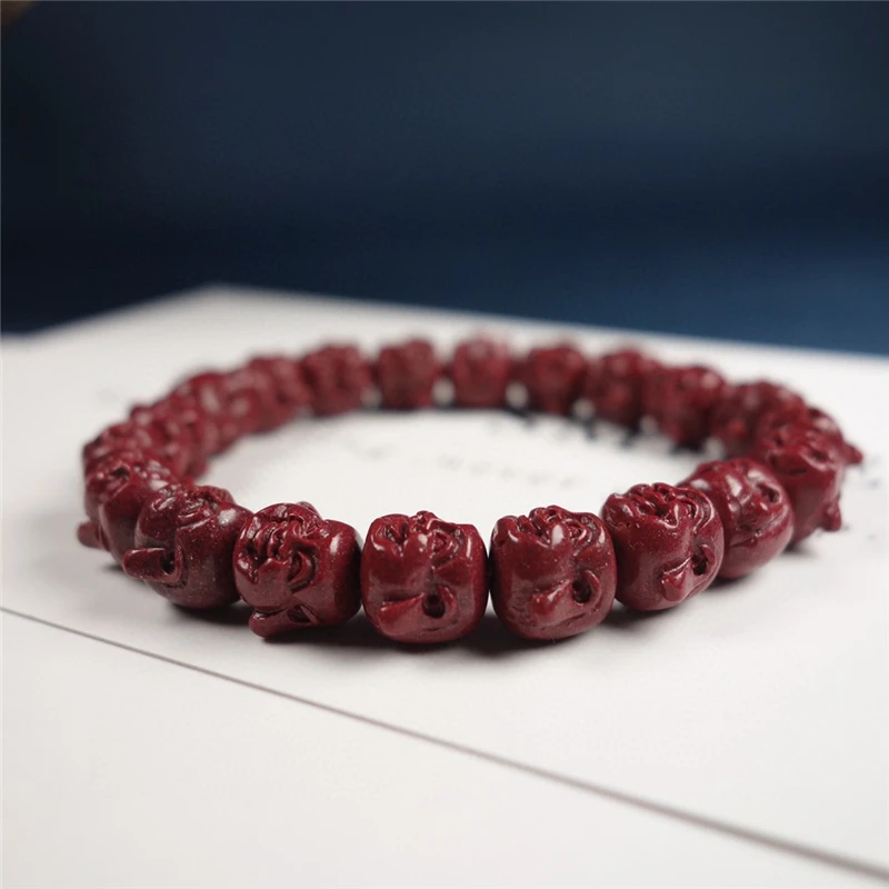 

Натуральная киноварь фиолетовый золотой песок Maitreya, смайлик Будды, браслет с высоким содержанием, мужская и женская голова Будды