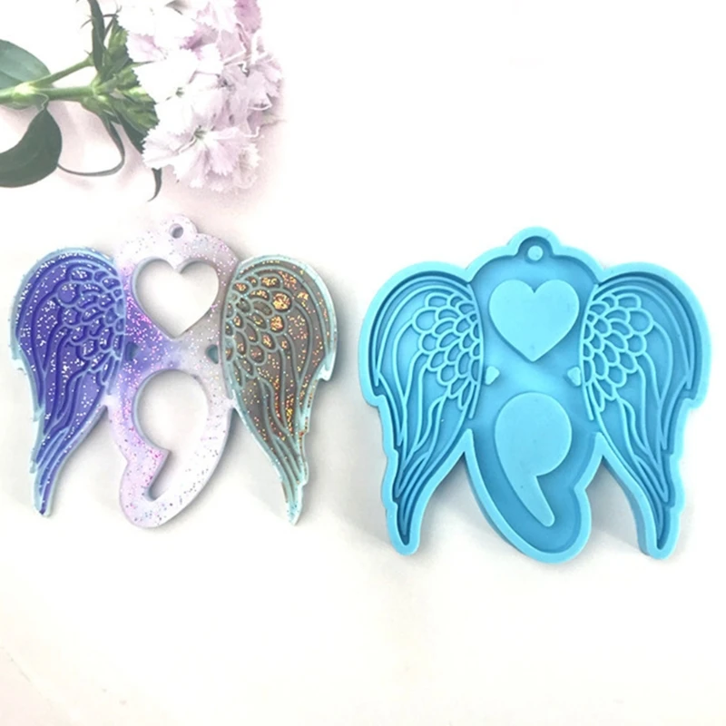 

Silicone Mold with Hole DIY Cute Heart Angle Wing Resin Mold Handmade Tool