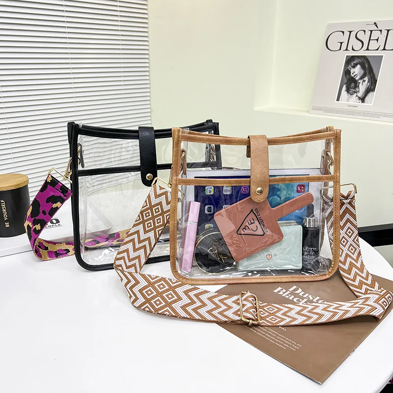 New Women's Fashion Messenger Bags for Female Shoulder Ladies Designer Handbag High Quality Casual Transparent PVC Shoulder Bag