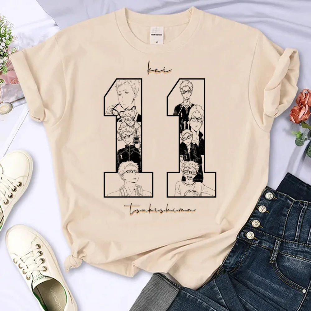 

Haikyuu tshirt women streetwear graphic designer top female 2000s clothing
