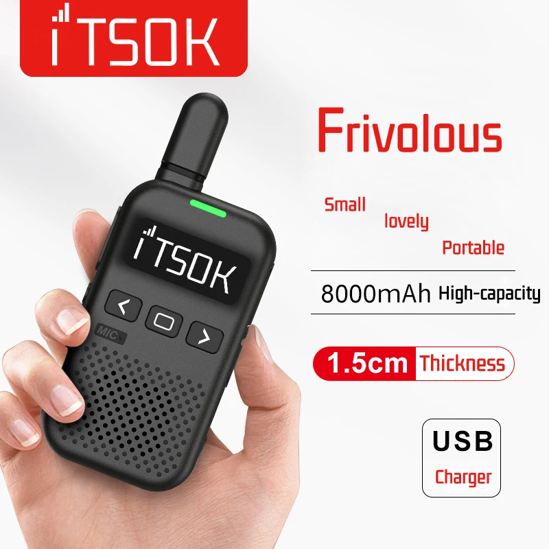 2pcs New Mini Toy Itsok M1 1~5 Km UHF Kid Gift Tablet Colorful Fuselage Two Way Radio Walkie Talkie Long  Range CB