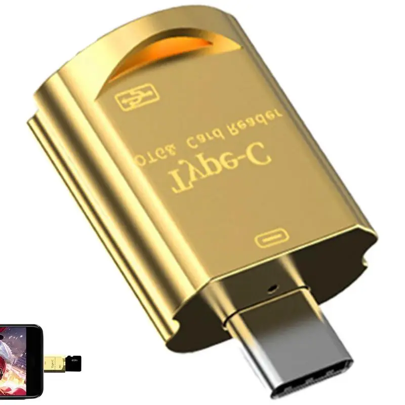 

USB C S D Card Reader USB C Memory Card Reader USB 2.0 To Type C Adapter Easily Transfer Photos Music Files Plug And Play