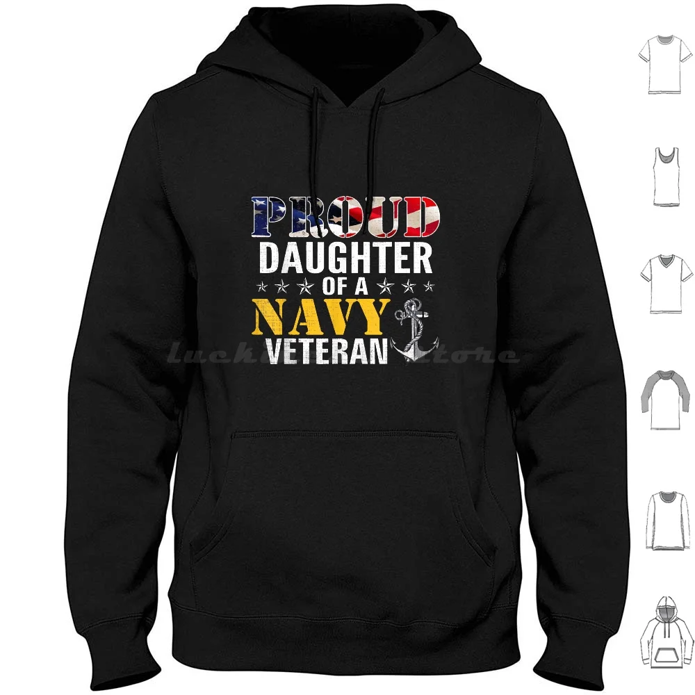 

Vintage Proud Daughter Of A Navy For Veteran Gift Hoodie cotton Long Sleeve Canadian Canada Canadian Flag Maple Leaf