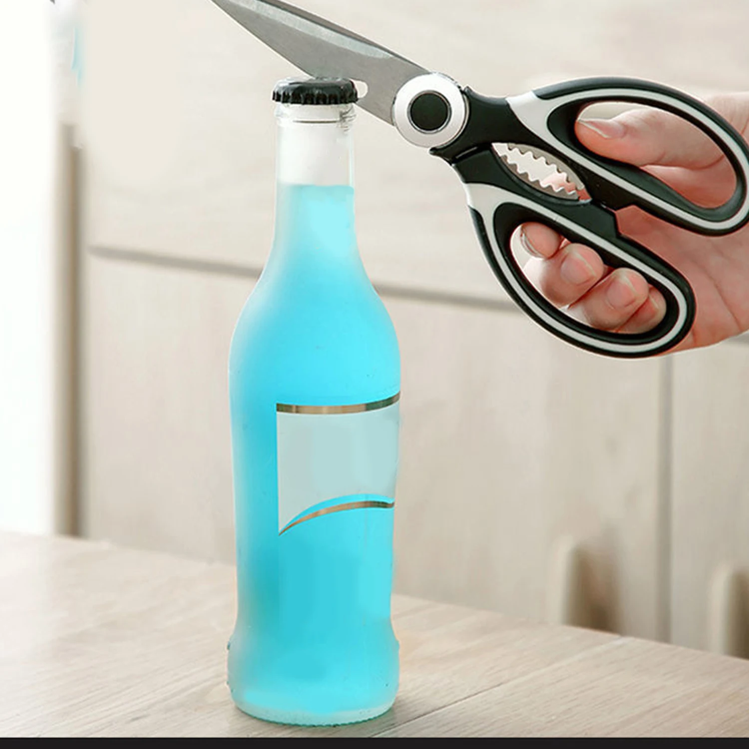 

Kitchen Scissors Stainless Steel Multifunctional Non Slip Sharp Chicken Bone Scissors Chicken Wings Fish Killing BBQ Scissors