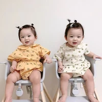 2022 ins summer short sleeve baby suit baby girl baby sunflower top shorts two piece cotton suit girls clothes outfits set