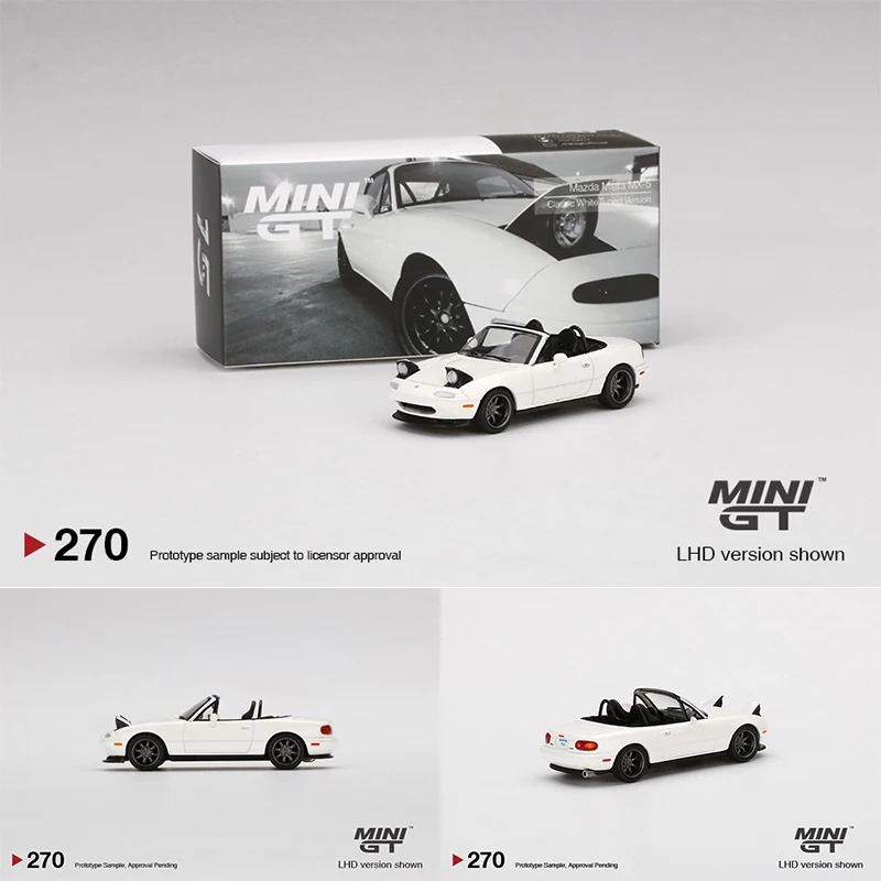 

MINI GT 1:64 Miata MX5 Tuned Version Classic White Turn Over Lamp Alloy Diorama Car Model Collection Miniature Carros Toys 270