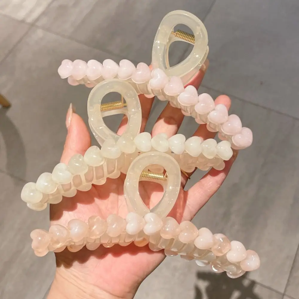 

Jelly Color Love Heart Hair Crab Clip Fashion Large Headdress Shark Hair Clip Ponytail Clip Female