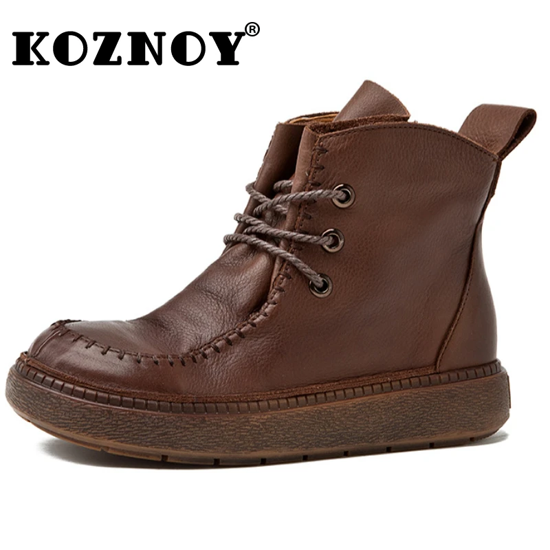 

Полусапожки женские из натуральной кожи с круглым носком, 2,5 см