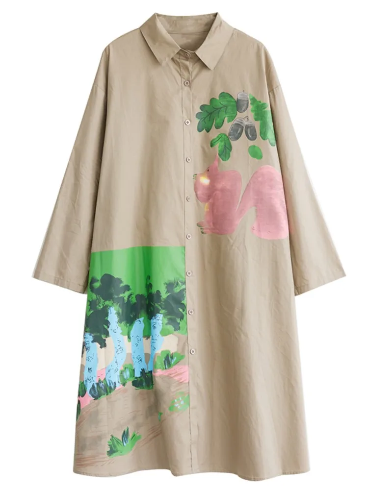 Женское платье с длинным рукавом свободного покроя