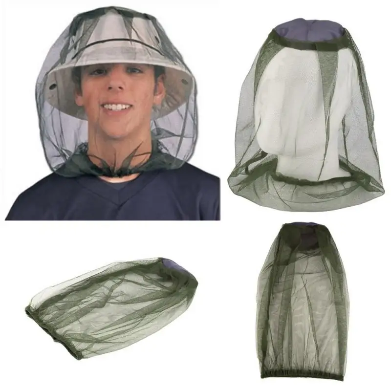 

Outdoor Night 360 Mosquito-proof Hat Headgear Fishing Anti-bee Headgear Protection with Mosquit Net Sunshade Mask for Men Women