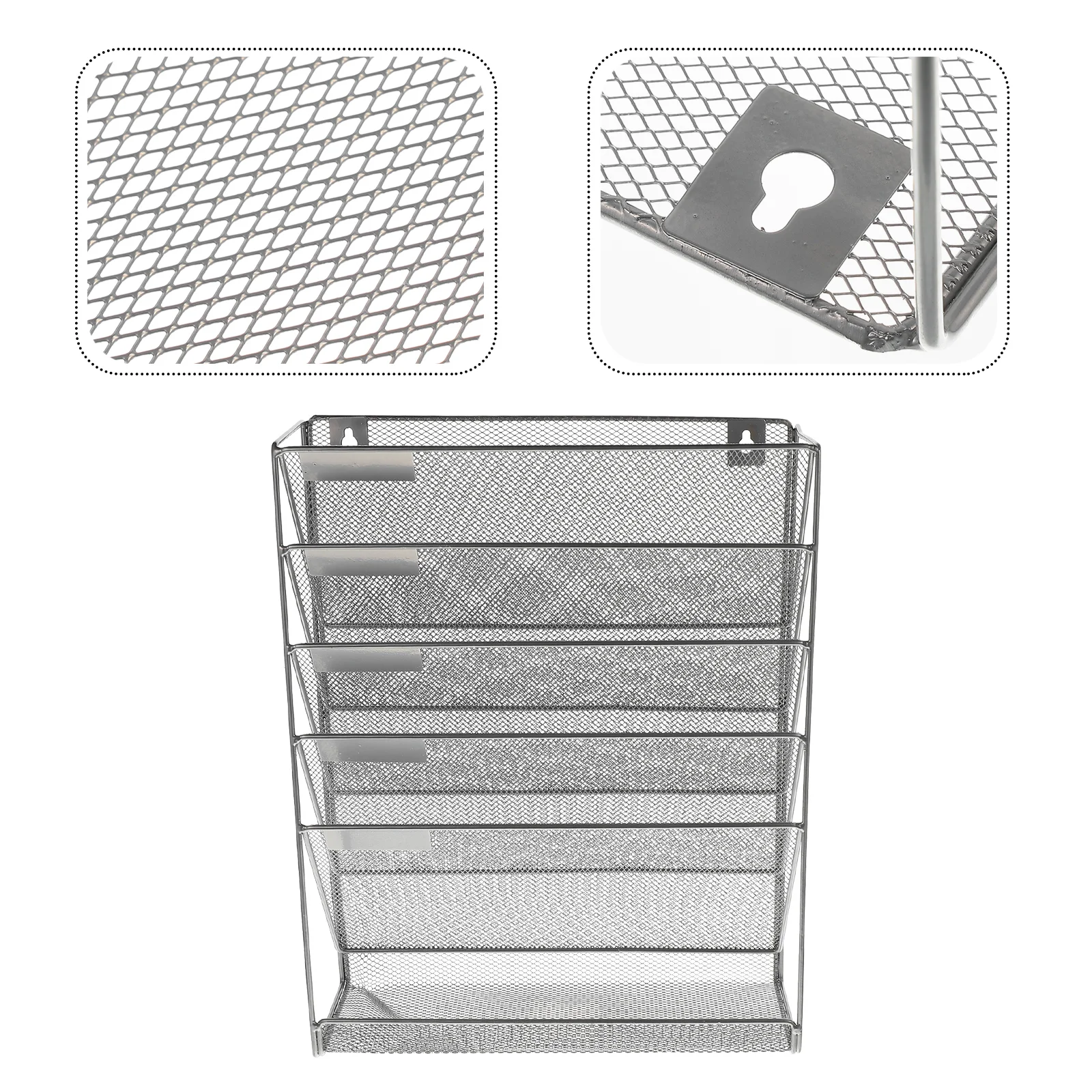 

Holder Wall Rack Magazine File Hanging Mail Paper Document Metal Mounted Organizer Office Folder Mesh Mount