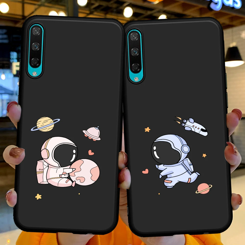 

Space Astronaut Cute couple Cartoon Silicone For Huawei Honor 8 Lite 8C 9X 9 10 Lite 20 Pro V20 10i 20i 30 Pro 30S Phone Case