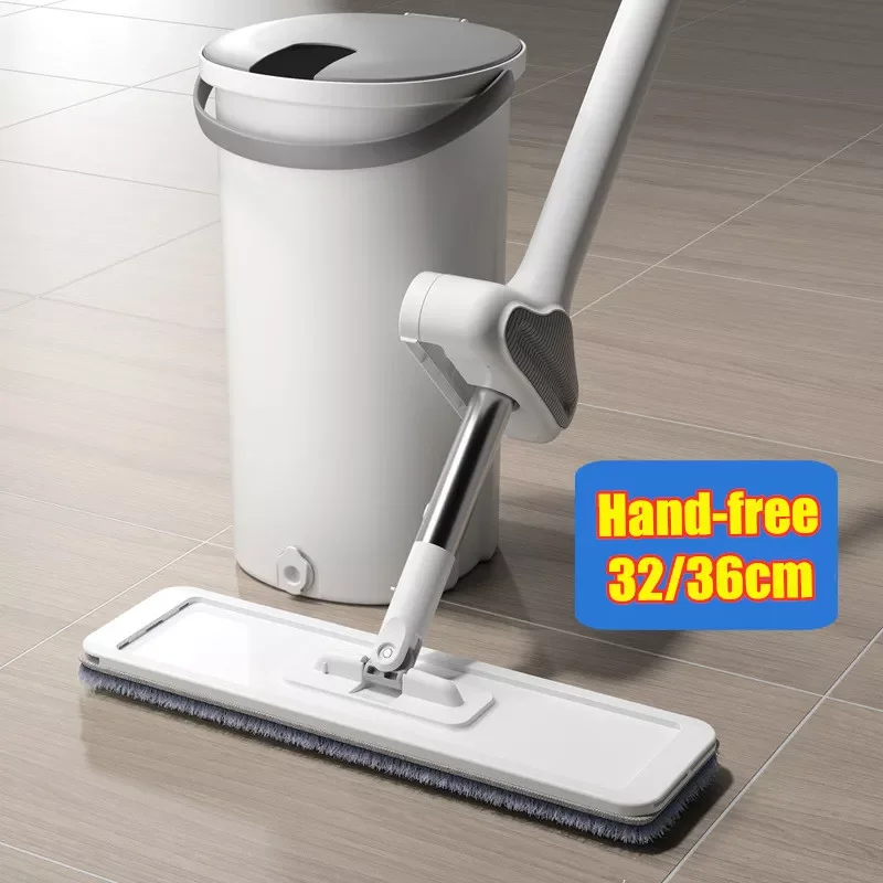 

NEW Squeeze Mop with Bucket Sliding Type Wash for Floor Self Cleaning Tools Household Home Help Lazy Kitchen Magic Lightning Off