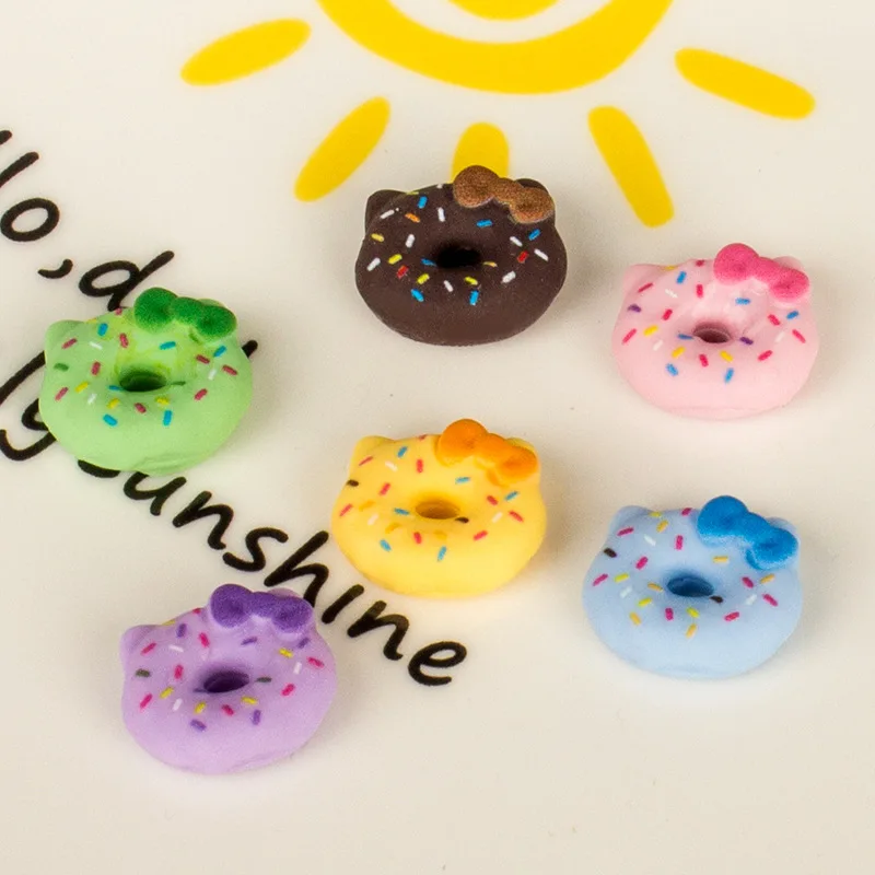 

10Pcs Simulation Cat Donuts Flatback Resin Cabochon Mini Cute Food Scrapbooking Craft Phone Case Decoration DIY Embellishments