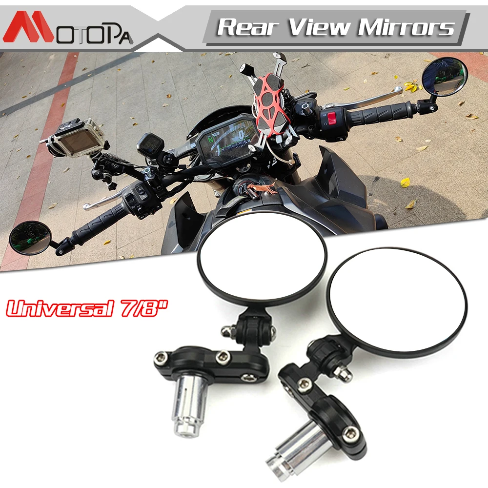 

Универсальное алюминиевое зеркало заднего вида для мотоциклов, велосипедов, круизеров, велосипедов, квадроциклов, 7/8 дюйма, 22 мм, для BMW Ducati ...