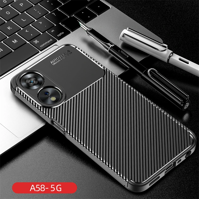 

For Oppo A78 5G Case Bumper Anti-knock Silicone Carbon Fiber Back Case For Oppo A78 A 78 5G Cover For Oppo A78 5G Case 6.56 inch