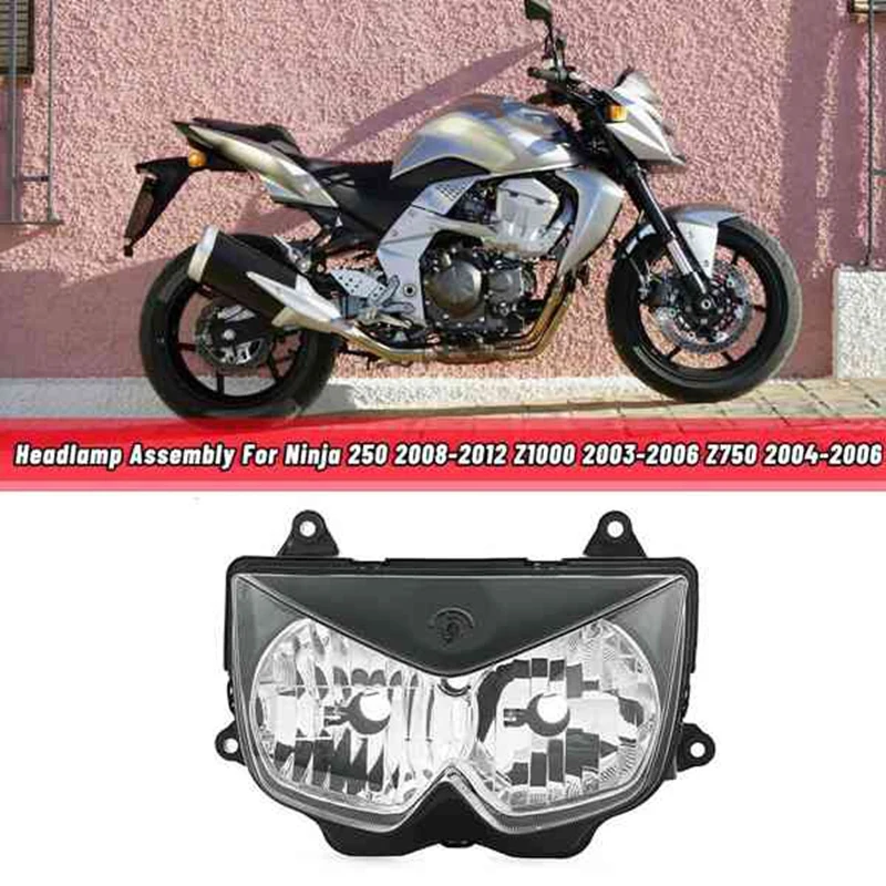 

Motorcycle Headlight Assembly Front Head Light for KAWASAKI NINJA250 NINJA 250 2008-2012 Z1000 2003-2006 Z750 2004-2006