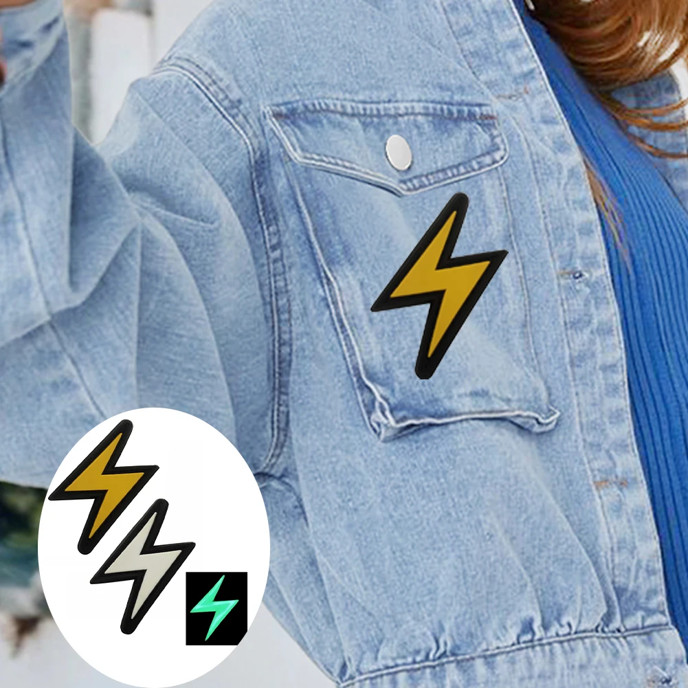 

1 Pcs Embroidered Patch Lightning Logo Iron On Patches For Clothing Punk Clothes Iron Ons Patches