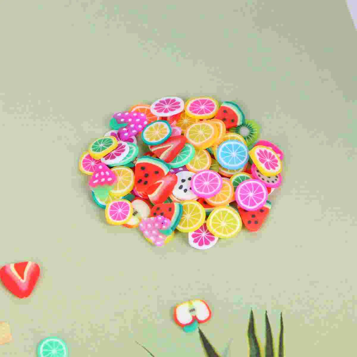 

1000pcs Coloful Fruit Ceramic Nail Art DIY Decorations Manicure Tools Accessoires Slices Polymer Clay