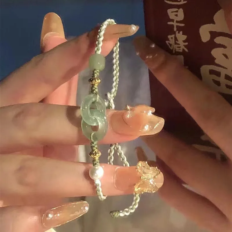 

Темпераментная, безопасная, застежка, браслет, небольшое количество дизайнов, соединение, жемчуг, Ручная Веревка, вязание, для подруг, тренд ...